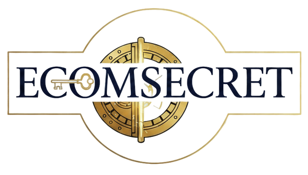 ich verkaufe alle informationen über ecom/dropshipping um direkt starten zu können. mach mir ein logo dafür. Marke heißt ECOMSECRET. Logo soll edel und luxuriös aussehen. außerdem darf es nicht nach AI aussehen