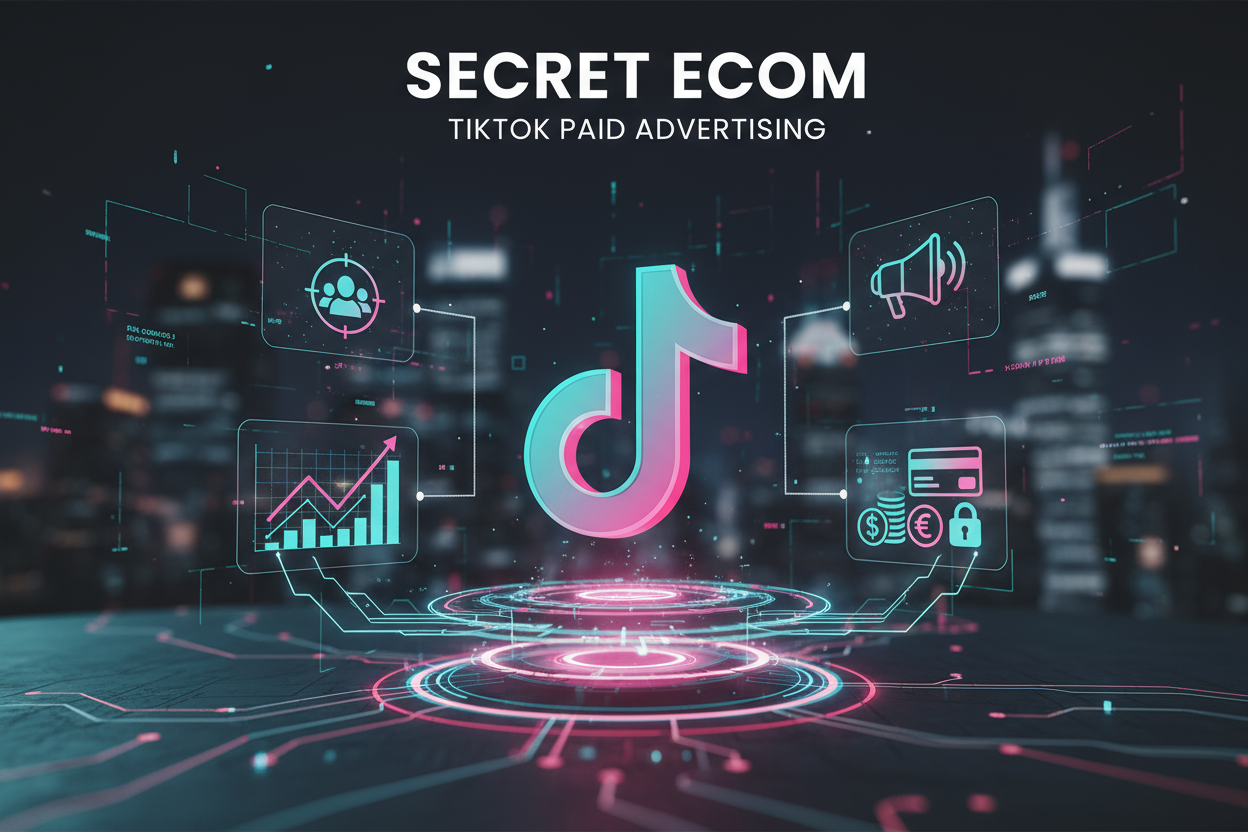 produktbild für das produkt "SECRET ECOM" das die tiktok paid ads beschreibt